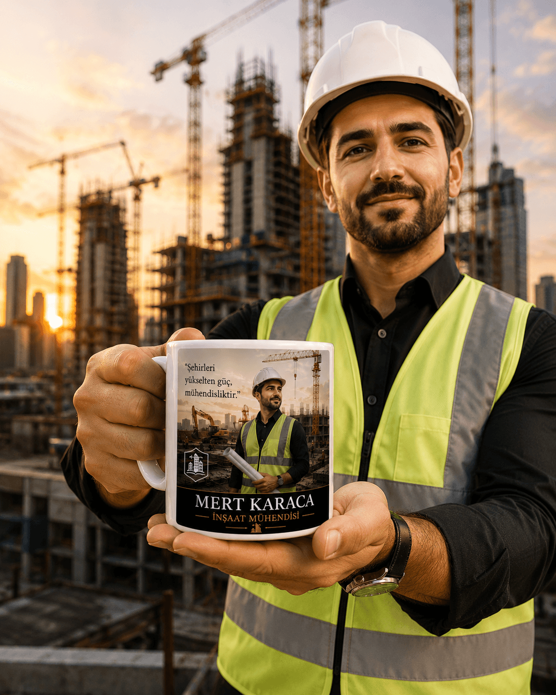 Kişiye Özel Renkli İnşaat Mühendisi Kupa Bardak – İsimli Meslek Hediyesi