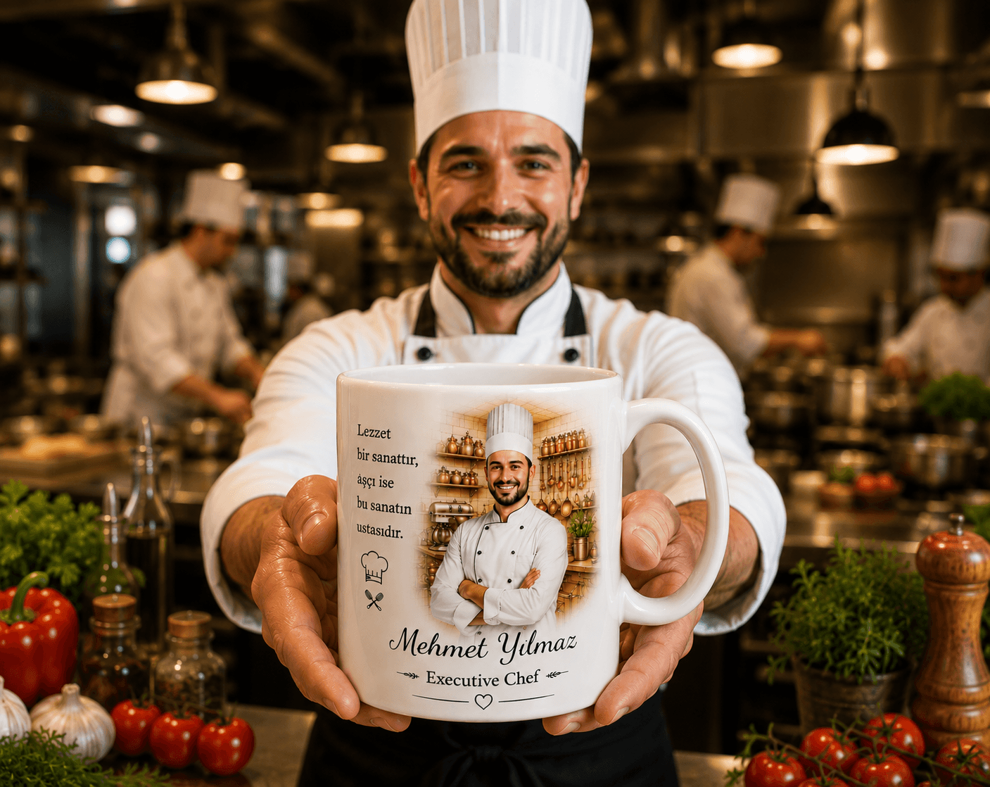 Kişiye Özel Renkli Fotoğraflı Aşçı Kupa Bardak – Executive Chef Meslek Kupası