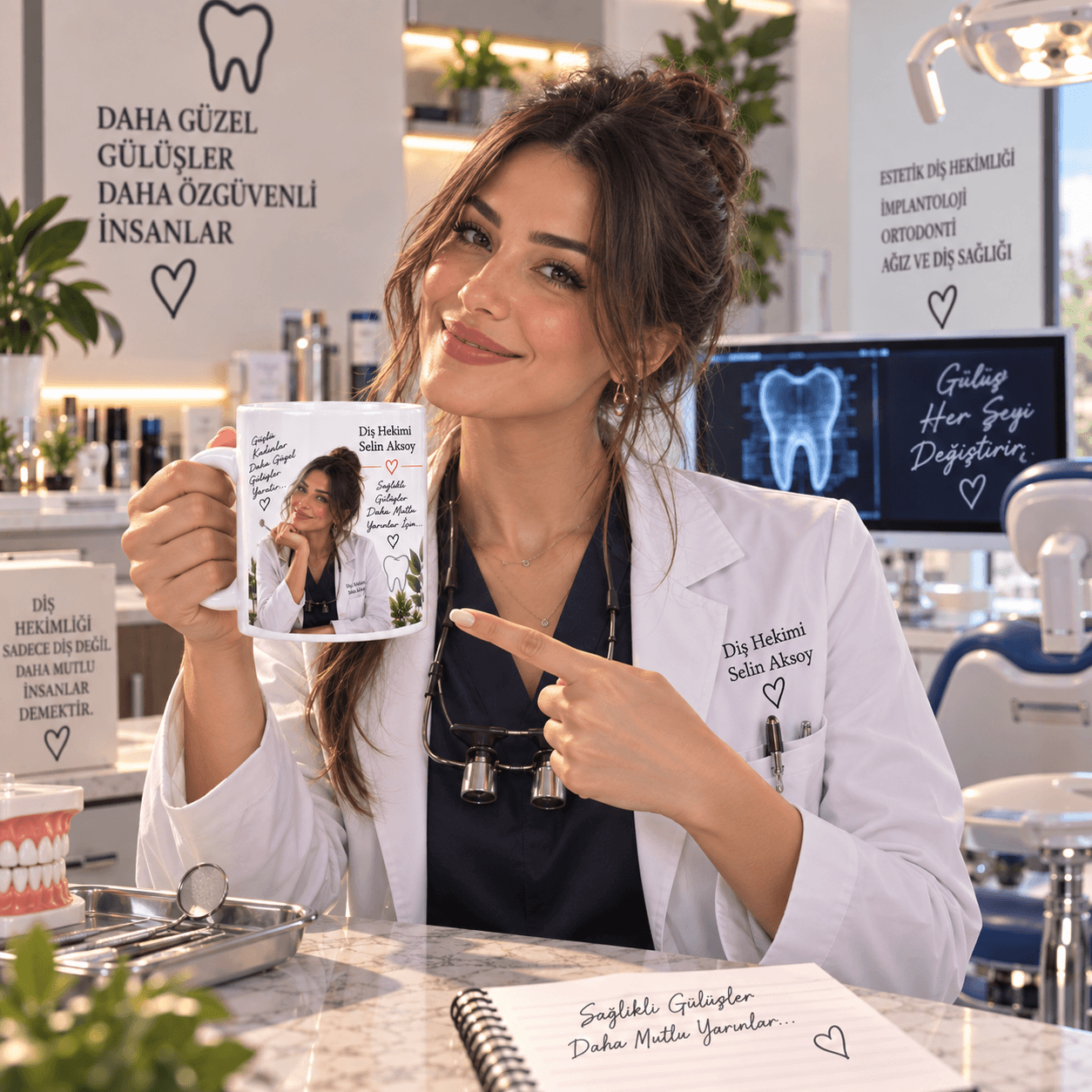 Kişiye Özel İsimli Fotoğraflı Diş Hekimi Kupa Bardak – Gülüşlere Değer Katan Mesleğinizi Her Yudumda Yanınızda Taşıyın